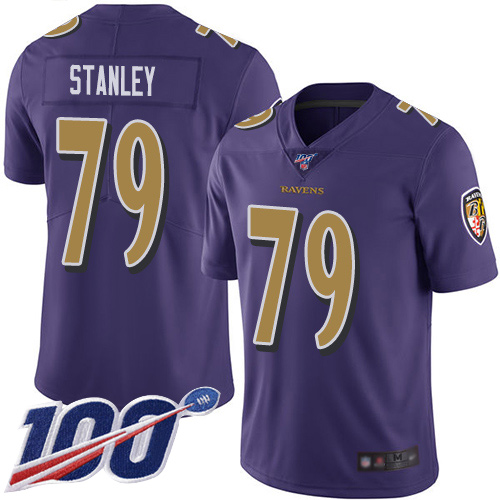 Baltimore Ravens Limited Purple Men Ronnie Stanley Jersey NFL Football #79 100th Season Rush Vapor Untouchable->women nfl jersey->Women Jersey